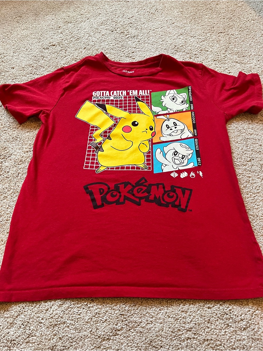 Old Navy Red Pokémon Pikachu Graphic Tee